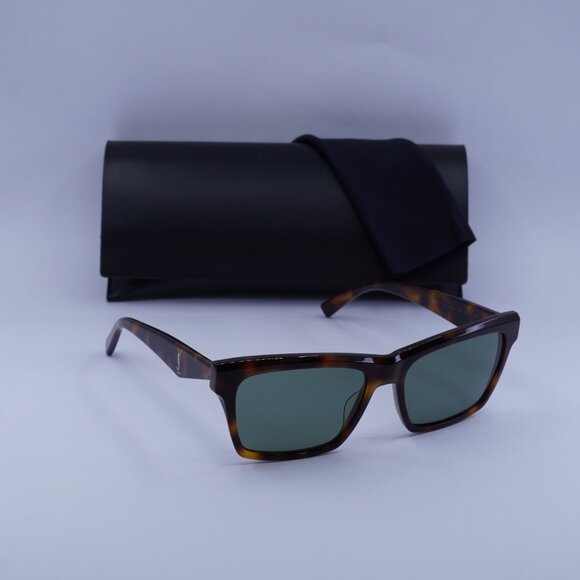 Saint Laurent SLM104 003 Square Sunglasses - Havana/Green - Picture 5 of 13